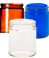 9oz Straight Sided Candle Glass Jars in Amber, Clear, Blue - AFFILIATED