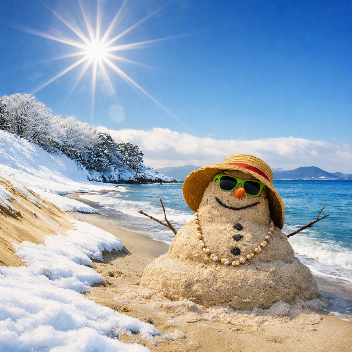 And Sandwomen sits on a winter beach touched by snow. Gives the feel of Snowkissed Sands Fragrance Oil.