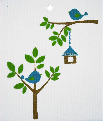 Wash Towel - Birds & House - Candle Cocoon, LLC