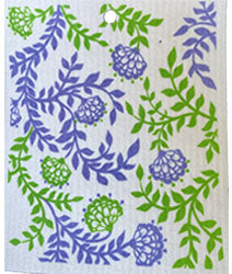 Wash Towel - Flower Green/Purple - Candle Cocoon, LLC