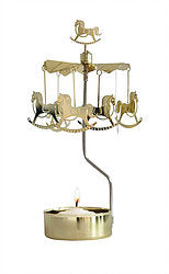 Rocking Horse Gold Spinning Rotary Candle Holder