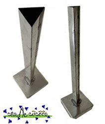 Triangle - Tall Skinny Taper - Tin Plated Metal Mold - Candle Cocoon, LLC