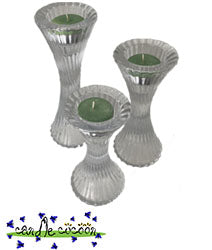 Medium Clear Glass Taper Candle Holder - Candle Cocoon, LLC