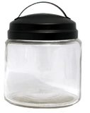 16oz Apothecary Jar with Black Handle Lid - candle-cocoon