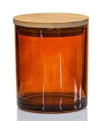 Amber Candle Jar With Bamboo Lid 14.5oz  - AFFILIATED