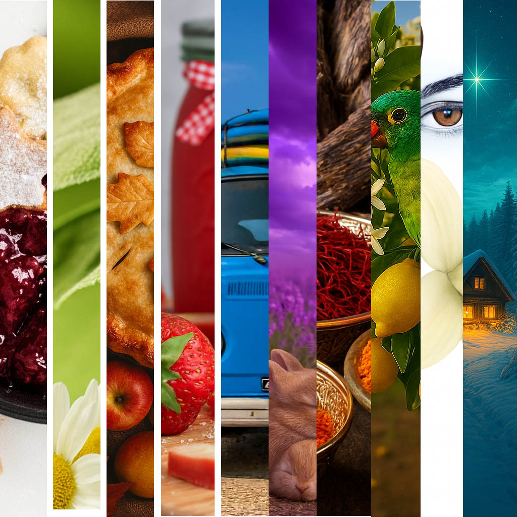 Smaller parts of the pictures from the fragrance oils that are the 2025 Candle Cocoon best sellers