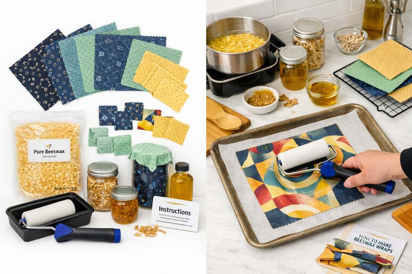Premium Beeswax Wrap Kit – Make 10+ Reusable Food Wraps