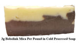 Bobolink Brown Mica at 3 grams per pound of cold processed soap