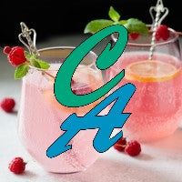 Two glasses of Pink Fizz fragrance