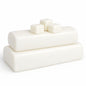 Ten pounds of cocoa‑butter melt and pour soap base shown as smooth, creamy white blocks stacked together to display texture and quality.