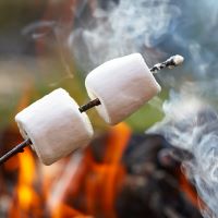 Marshmallow Fireside fragrance oil smells like this Roasting marshmallows over a campfire with smoke rising.