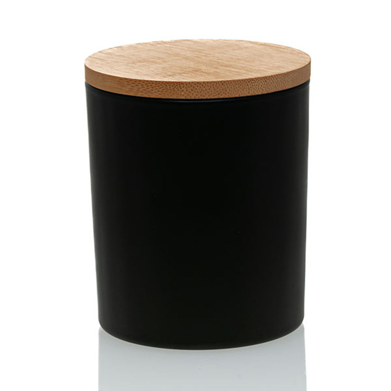 Matte Black Candle Jar With Bamboo Lid 14.5oz - AFFILIATED