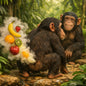A monkey farting out fruit smells while another monkey laughs to give the idea of Monkey Farts Fragrance Oil.