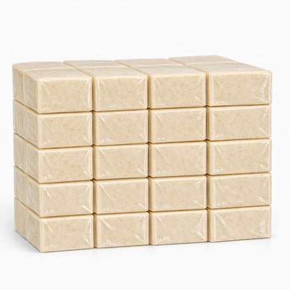 40 wrapped creamy colored oatmeal melt and pour soap base pieces