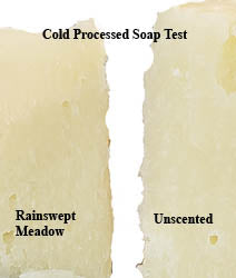 Rainswept Meadow™ showing discoloration in cold process soap making