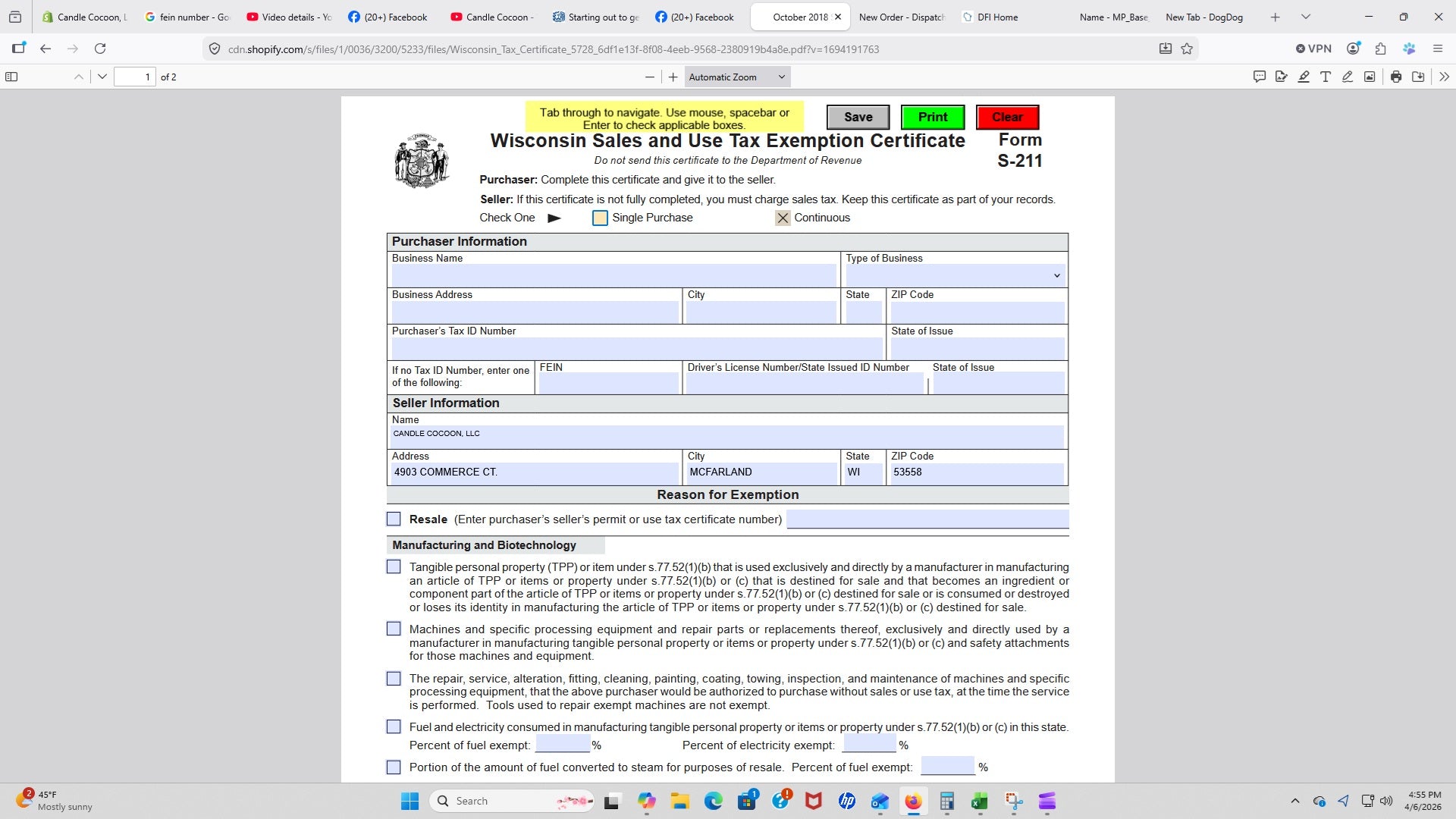 Load video: Tax Exemption Form Needed Prior To Purchase
