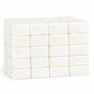 Forty white  melt and pour soap blocks individually wrapped stacked in a neat grid on a clean white background. Each black is smooth, rectangular, and wrapped in clear plastic with a soft matte finish, showing a uniform creamy-white color and subtle shadows beneath the stack