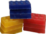 Soaps that look like lego building blocks that stack