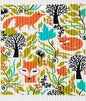 Wash Towel - Foxes in Forest