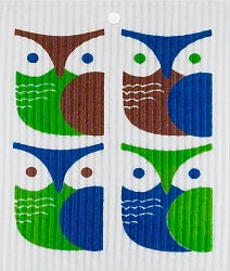 Wash Towel - Owls (Brown,Green,Blue)*