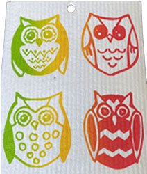 Wash Towel - Owls Multi