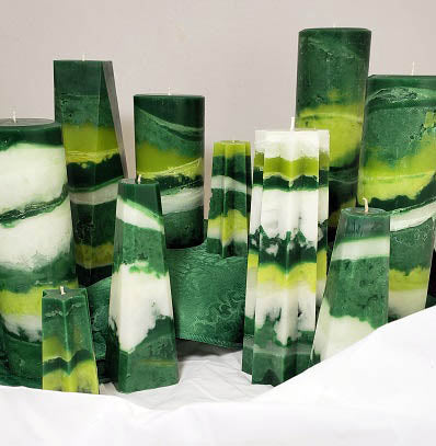 Snow falling in the woods paraffin candle collection