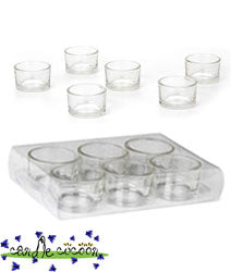 Clear Glass Tealight Holders (6pcs)