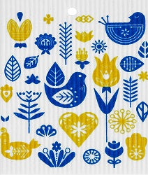Wash Towel - Yellow Blue Birds*