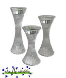 Small Clear Glass Taper Candle Holder