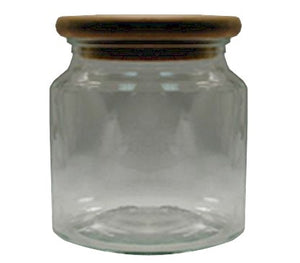 16oz Apothecary Jar with Wood Lid - candle-cocoon