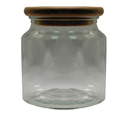 16oz Apothecary Jar with Wood Lid - candle-cocoon