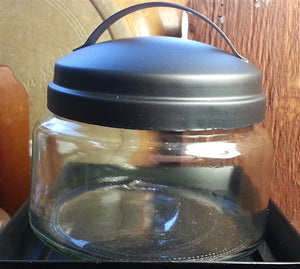 8oz Apothecary Jar with Black Handle Lid - candle-cocoon