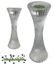 Large Clear Glass Taper Candle Holder