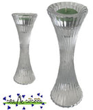 Large Clear Glass Taper Candle Holder
