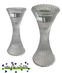 Medium Clear Glass Taper Candle Holder - Candle Cocoon, LLC