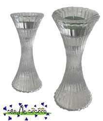 Medium Clear Glass Taper Candle Holder