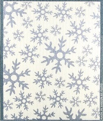 Swedish Wash Towel Dish Silver Snowflakes