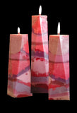 Wedding Candles that look like marble in purple, burgundy and pink